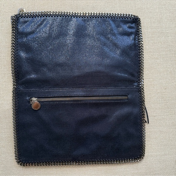 Stella McCartney Falabella Navy Metallic Fringe Clutch with original tags - Picture 2 of 15